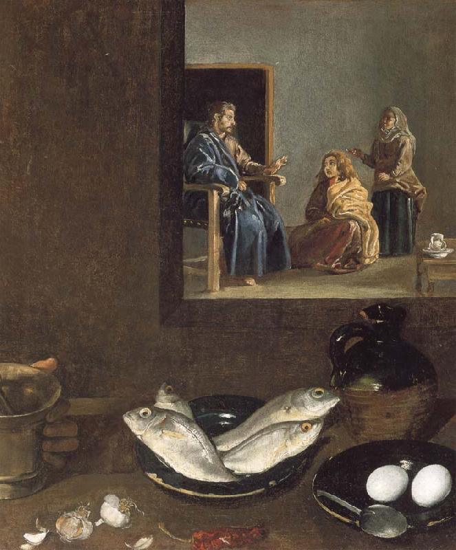 Diego Velazquez Detail of Kitchen Scene with Christ in the House of Martha and Mary China oil painting art